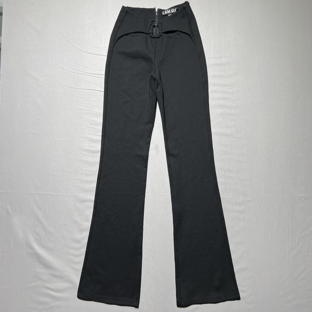 I.AM.GIA Carrie Pants Womens XXS Flare High Waist Cut Out Detail Low‎ Rise
